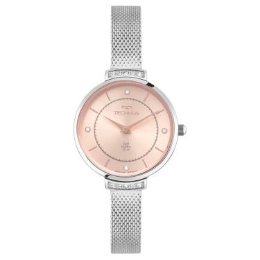 Imagem de Relógio Technos Feminino Ref: Vj20ac/1j Slim Safira Mesh Prateado