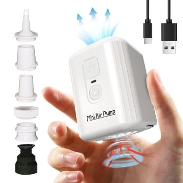 Imagem de Puligoth Bomba De Ar Portátil Para Infláveis: Mini Bombas Com Bateria De 1600 Mah E Luz De Acampamento - Bomba Elétrica Recarregável Para Sacos De Armazenamento A Vácuo, Colchão De Ar, Boia De Nata