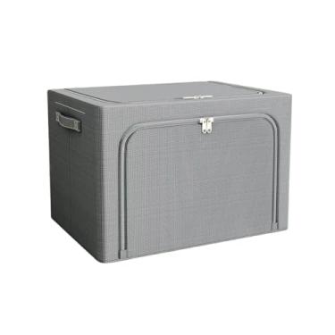 Imagem de Caixa Organizadora Oxford Multiuso Dobrável Closet Guarda Roupa Armário Gaveta Roupa Cama Toalha (Cinza Escuro, 24 Litros)