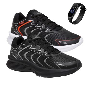 Imagem de Kit 2 Tênis Masculino Resistente Caminhada Academia Treino + Relógio-Masculino