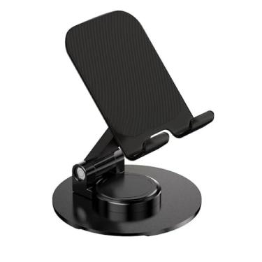 Imagem de NAKUXOP Suporte de telefone dobrável para mesa, suporte de celular de alumínio giratório de 360°, ângulo ajustável, suporte portátil para smartphones, tablets e leitores eletrônicos de 4 a 10