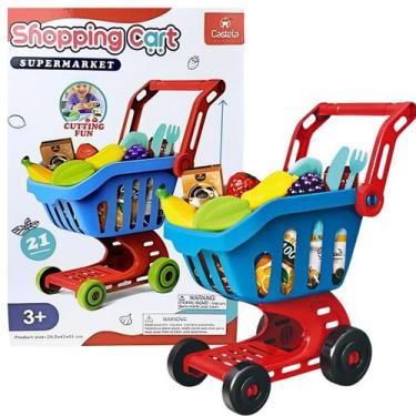 Imagem de Carrinho de Compras Infantil com 21 Acessórios Castela