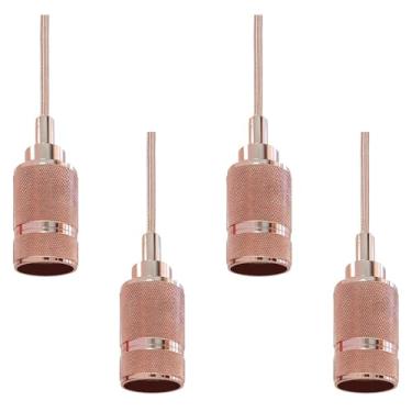 Imagem de Kit 4x Pendente Luxo Detalhado Alumínio E27 1 Metro