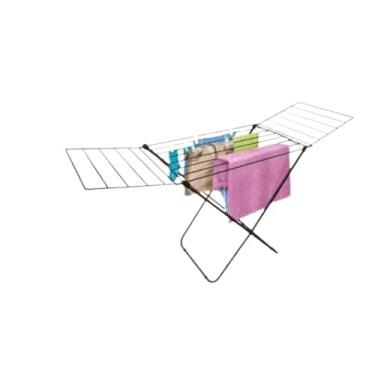 Imagem de Varal De Chão INOX Reforçado Com Abas Retrátil (COM ABAS PRETO)