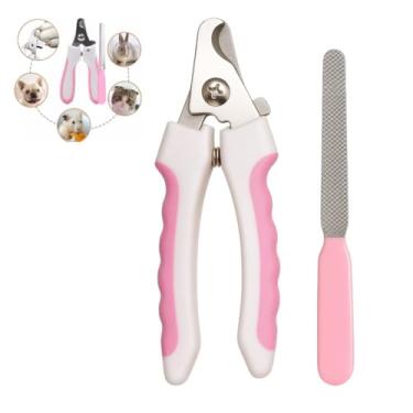 Imagem de Cortador de Unhas Pet Kit com Alicate e Lixa para Cães e Gatos - Ferramenta de Cuidados para Pets - Corte Seguro e Confortável - Ideal para Gatos e Cães Pequenos e Médios - (ROSA)