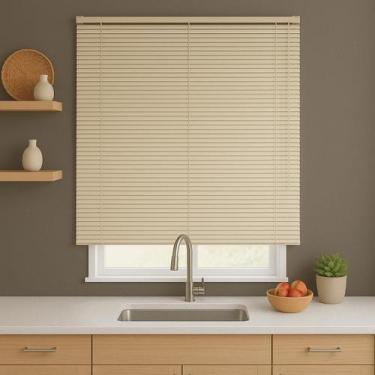 Imagem de Persiana Horizontal PVC 25mm BLOCK 160larg x 160alt Bege - Top Flex