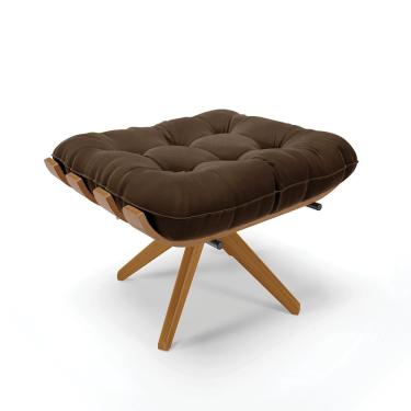 Imagem de Puff Giratório Costela Suede Marrom Ma25