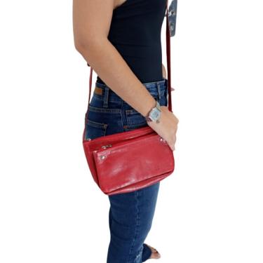 Imagem de Bolsa Feminina Social festa De Couro Zup Cor Vermelho Escuro