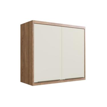 Imagem de Armário Aéreo Para Cozinha 80cm 2 Portas Viena Edez Louro Freijó/argila
