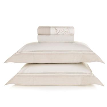 Imagem de Jogo de Lençol Casal 100% Algodão Percal 200 Fios Mabel 4 Peças Karsten