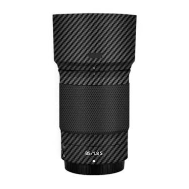 Imagem de Adesivo protetor de câmera de película de vinil para Nikon Z 85 mm F1.8S protetor acessórios de fotografia (fibra de carbono preto)