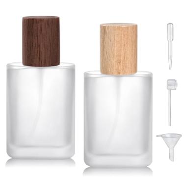 Imagem de Yerpkefey Atomizador de perfume de vidro de 30 ml, frasco de perfume vintage, vazio, recarregável, 2 unidades, A3-30 ml