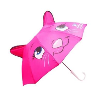Imagem de Guarda-chuva Em Formato De Orelha 3D Infantil, 8 Cores, Alça Longa De 
