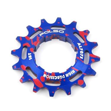 Imagem de POLSO BMX 16T 18T BMX Cog Pro Slope Jump, U Pool BMX Anel de bloqueio de engrenagem Dirt Race Street Style BMX Cog BMX engrenagem de corrida 18T BMX engrenagem (azul pôr do sol, 16T)