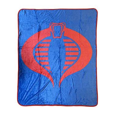 Imagem de G.I. Joe Cobertor com estampa de desenho animado azul dos anos 80 com símbolo de cobra