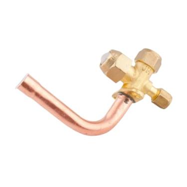 Imagem de Ｂｅｓｇａ Válvula de parada de ar condicionado Válvula de corte Acessório de refrigeração fácil de instalar Peça de reposição de CA Cotovelo de cobre resistente, 9.52 Mm