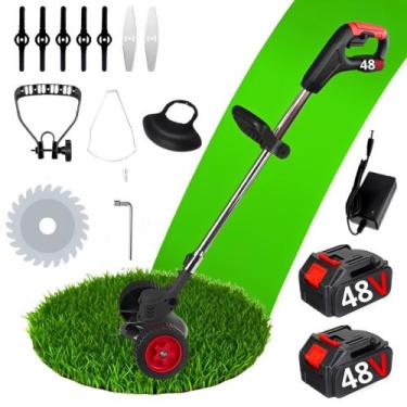 Imagem de Cortador De Grama Rocadeira Eletrica Com Rodas 2 Baterias 48v - NoroTe