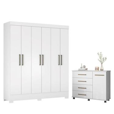 Imagem de Conjunto Quarto Guarda Roupa E Comoda Virgina Branco