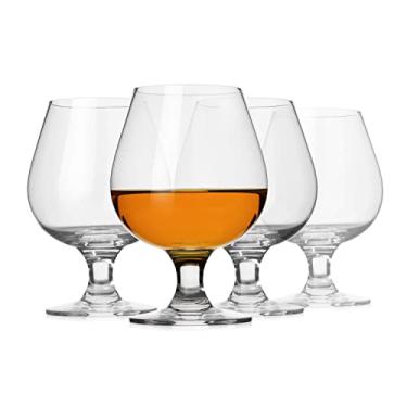 Imagem de Luxu Crystal Snifter pequeno conhaque, copos modernos e exclusivos para conhaque com hastes, snifter de conhaque premium para Scotch & Bourbon & Whisky e bebidas alcoólicas, copos de degustação de cerveja sem chumbo (350 ml conjunto de 4)