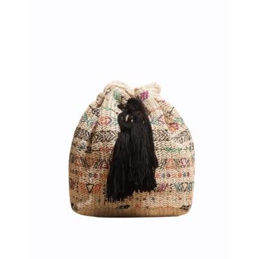 Imagem de SHAREYOIU Bolsa feminina Boho Bucket de tecido palha bolsa de praia de ombro com cores doces, Bege