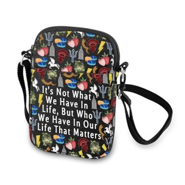 Imagem de MNIGIU Bolsa de ombro mitologia grega presente para amantes de livros It's Not What We Have In Life Camp Greek God Crossbody Bag Bookish Gift, Mitologia grega