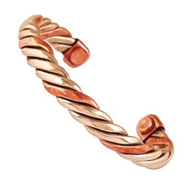 Imagem de Touchstone Pulseira de cobre estilo tibetano. Forjado à mão com punho de joias de cobre sólido e de alto calibre para mulheres e homens., One Size, Cobre e latão, Sem Pedra Preciosa