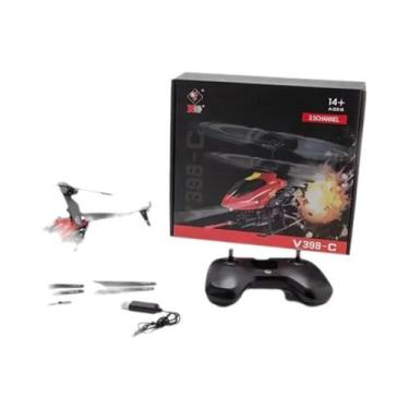 Imagem de Helicóptero RC Wltoys V398-C 2.4G 3.5CH Com Iluminação, Mísseis E Cont