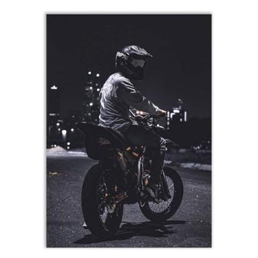 Imagem de Placa Decorativa Moto Motocross Urbana Foto Decoração Poster Quarto Sala