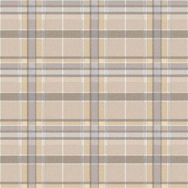Imagem de Papel de Parede Botany House Xadrez Bege e Cinza 15571