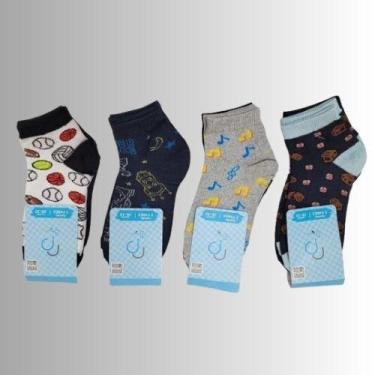 Imagem de Kit 12 Pares Meias Infantil Menino Altomax 21573, 28-33, Preto