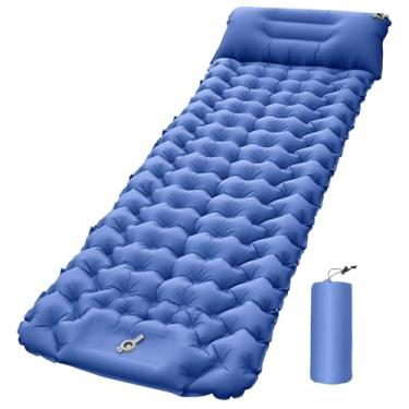 Imagem de Almofada de dormir inflável para acampamento – Tapete de dormir para barraca – Colchão com ar autoinflável, leve e portátil para acampamento ao ar livre, viagens, trilhas, barraca
