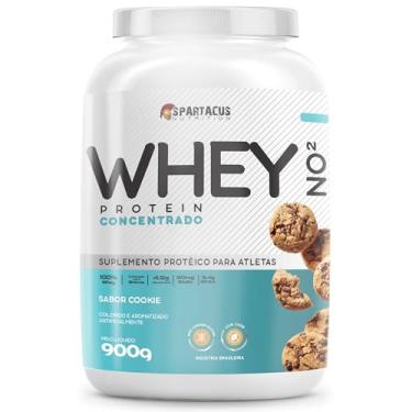 Imagem de Whey Protein Concentrado NO2 Pote 900g 100% Whey Suplemento Protéico Baixo Carboidratos + Aminoácidos BCAA e Glutamina Rende 30 Porções - Spartacus Nutrition (900g, Cookies)