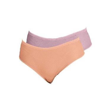 Imagem de Kit com 2 Calcinhas Biquíni Dilady 203200, Bege, G
