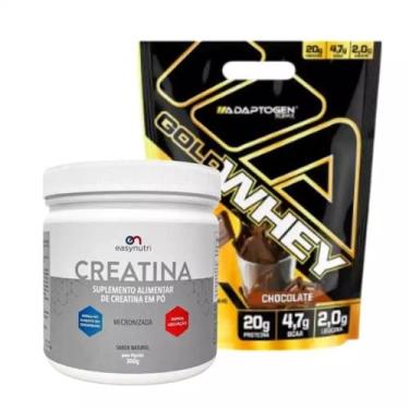 Imagem de Combo Gold Whey Concentrado Refil 900g + Creatina 300g Easy Nutri (900g, Chocolate)