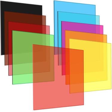 Imagem de Folhas de acrílico Adrattnay, transparentes, coloridas, 20,2 x 20,2 cm