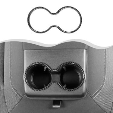 Imagem de HTHE Capa de anel de acabamento frontal frontal de fibra de carbono compatível com Chrysler 300 300C 2010+ acessórios interiores