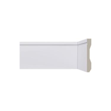 Imagem de Rodapé de Poliestireno 10cm x 13mm x 2,40m Frisado LEV102 Santa Luzia - caixa com 12 m - Branco