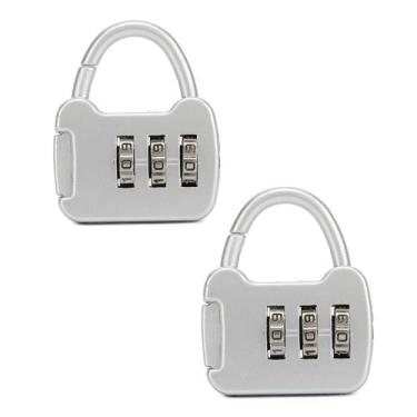 Imagem de Dois Mini Cadeados De Combinação Coloridos Bloqueio Por Senha 3 Digito