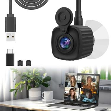 Imagem de Webcam de foco automático 4K com correção de contato visual e câmera central de sucção, microfone embutido com cancelamento de ruído, capa de privacidade USB Plug-and-Play para zoom/equipes