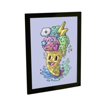 Imagem de Quadro Decorativo Grafite Arte De Rua Ilustração Sorvete Decoração Poster Quarto Sala