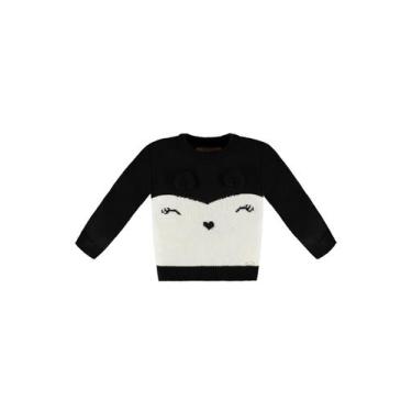 Imagem de Blusão Infantil Feminino em Tricot Up Baby, Preto, P