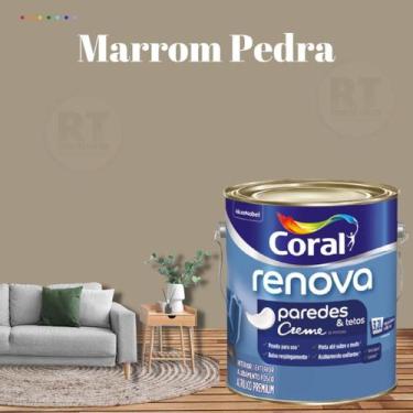 Imagem de Tinta Para Parede Acrílica Coral Renova Cor Marrom 3,2l Lavável Premiu