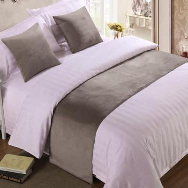 Imagem de Lenço de corredor de cama de veludo macio cachecol colcha de cama de luxo capa de cama protetor de cama para quarto hotel decorativo para pé da cama queen king size toalha de extremidade de cama