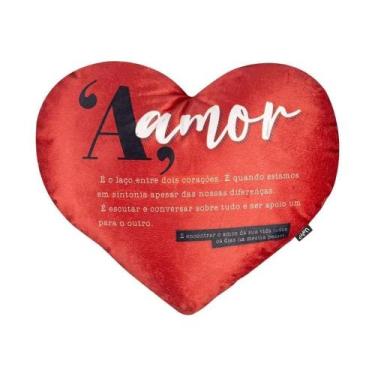 Imagem de Almofada coração com porta foto - dicionario do amor - uatt