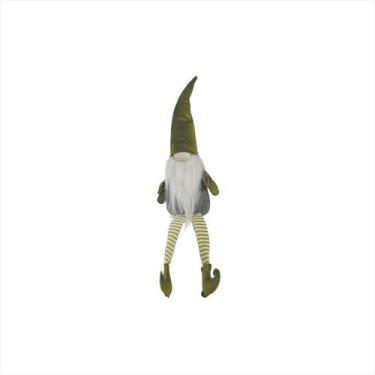 Imagem de Duende Gnomo Tecido Perna Longo Listrado Verde 55CM - Magizi