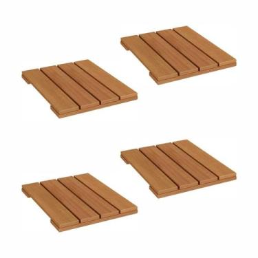 Imagem de Conjunto 4 Decks 40cm X 40cm Madeira Maciça - Taty Móveis