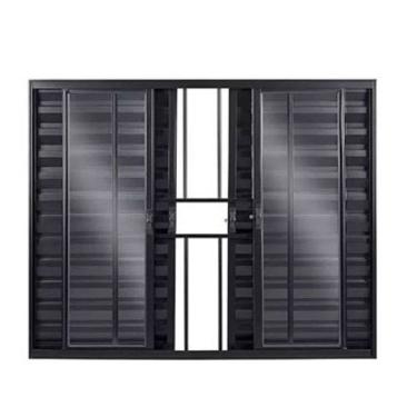 Imagem de Veneziana 6 Folhas Aluminio Preto 1,00x1,00 C/grade