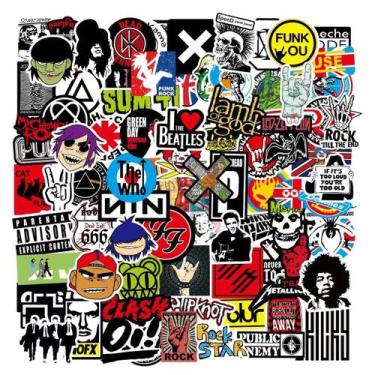 Imagem de Adesivos Loahayeii Classic Rock Band, 100 unidades de vinil impermeáve