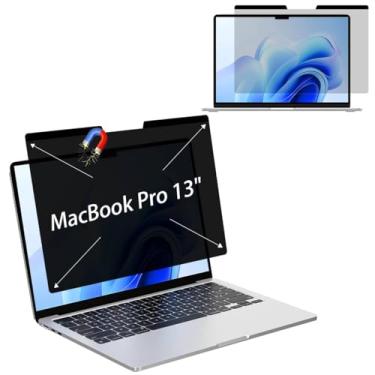 Imagem de MUBUY-GOL Protetor de tela magnético de privacidade para MacBook Pro 13 polegadas (2016-2022, M1, M2) 360° Anti-espião, antirreflexo, proteção anti-luz azul, clareza de tela aprimorada e proteção