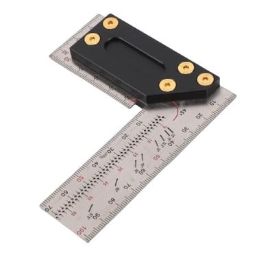 Imagem de YWBL-WH Governante Quadrado de Carpinteiro de Aço Inoxidável, Régua Quadrada de Madeira Com Marcas Claras e Base Espessada para Projetos, 100 Mm